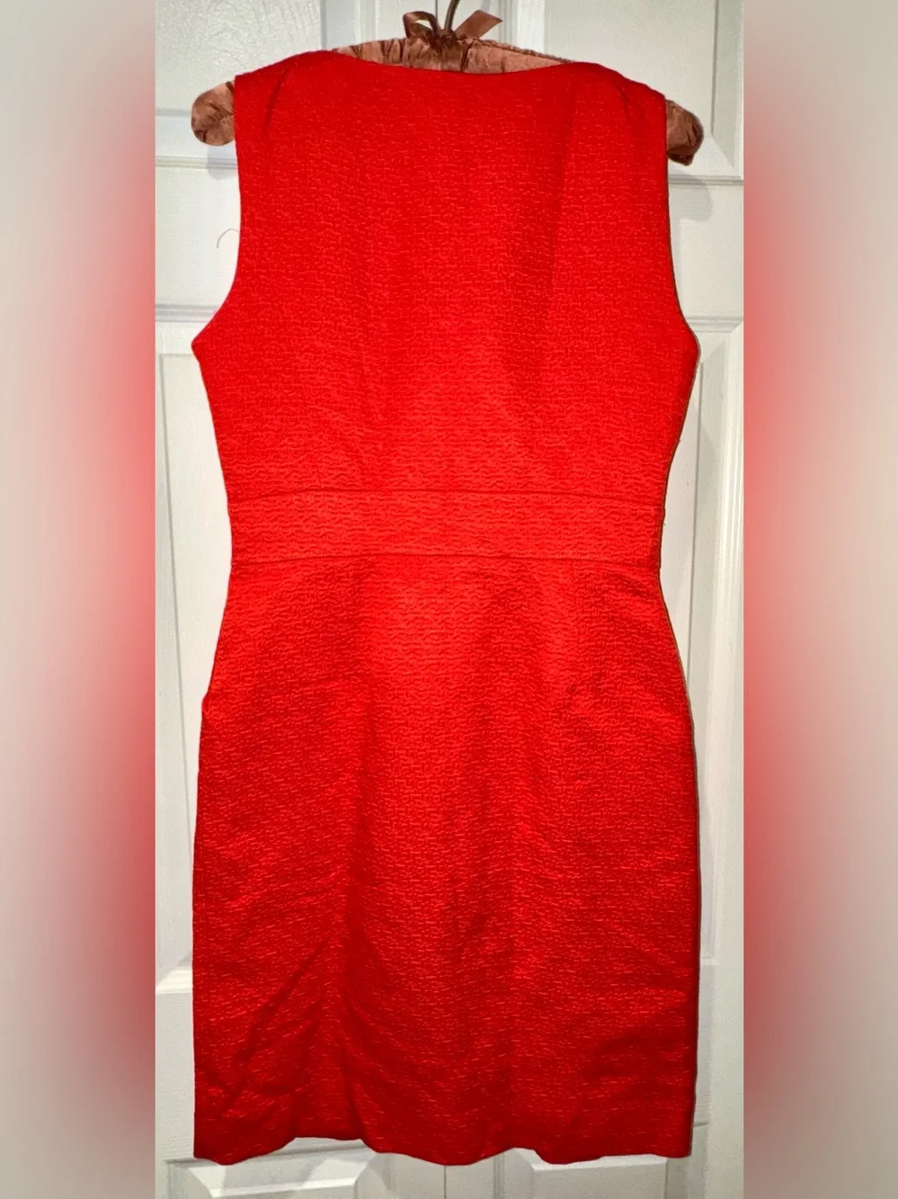 Tory Burch Zachary Poppy Red Textured Silk Blend Sheath Dress Size 4